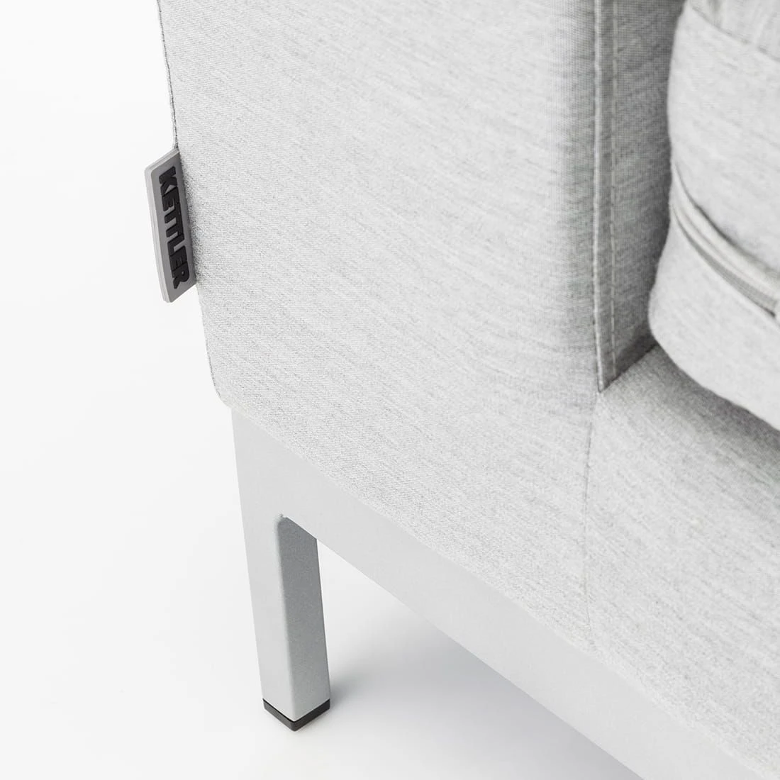 Kettler Ego Modular Gartensofa + Loungetisch Ø92cm Sunbrella Silber/Hellgrau Meliert Kettler Ego Modular Gartensofa + Loungetisch Ø92cm Sunbrella Silber/Hellgrau Meliert -Kettler 1106581 12