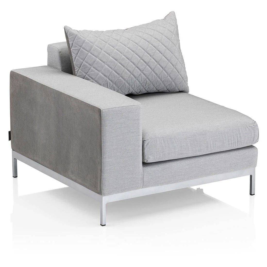 Kettler Ego Modular Gartensofa + Loungetisch Ø92cm Sunbrella Silber/Hellgrau Meliert Kettler Ego Modular Gartensofa + Loungetisch Ø92cm Sunbrella Silber/Hellgrau Meliert -Kettler 1106581 4