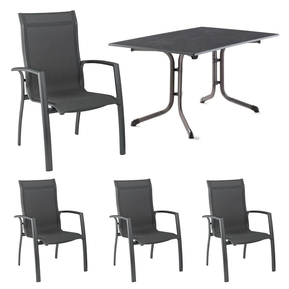 Kettler Legato Curve/Boulevard Gartenmöbelset 5-tlg. Anthrazit Kettler Legato Curve/Boulevard Gartenmöbelset 5-tlg. Anthrazit -Kettler 1188377 1