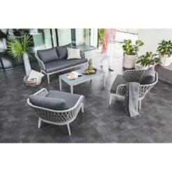 Kettler Sunny Loungetisch 110x60cm Aluminium/Glas Silber/Hellgrau 2 Kettler Sunny Loungetisch 110x60cm Aluminium/Glas Silber/Hellgrau -Kettler 1287036 3