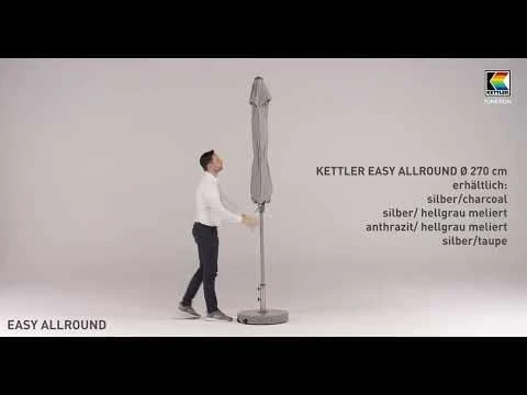 Kettler Easy Allround Stockschirm Ø270cm Aluminium/Polyester Silber/Charcoal Kettler Easy Allround Stockschirm Ø270cm Aluminium/Polyester Silber/Charcoal -Kettler 1289995 v 2400