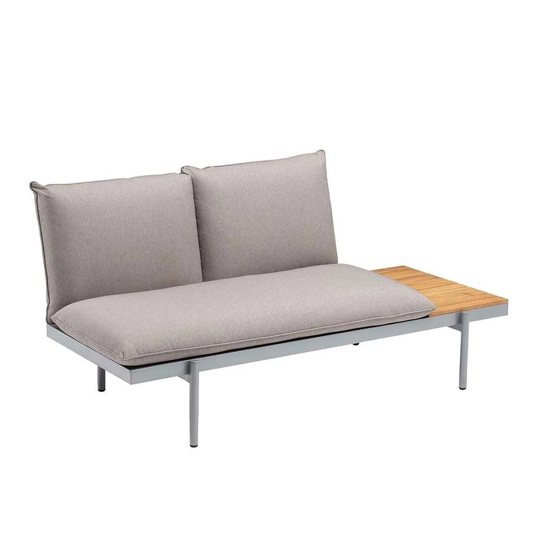 Kettler Straight Eck-/Endmodul Aluminium/Teak/Olefin Silber/Beige-Braun Kettler Straight Eck-/Endmodul Aluminium/Teak/Olefin Silber/Beige-Braun -Kettler 1306297 1