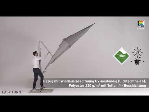 Kettler Easy Turn Ampelschirm Ø330cm Aluminium/Polyester Silber/Hellgrau Meliert Kettler Easy Turn Ampelschirm Ø330cm Aluminium/Polyester Silber/Hellgrau Meliert -Kettler 1306704 v 2418