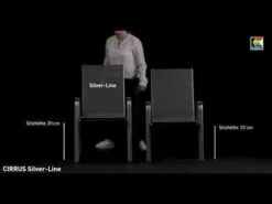 Kettler Cirrus Silver Line Klappsessel Aluminium/Outdoorgewebe Silber/Anthrazitgrau