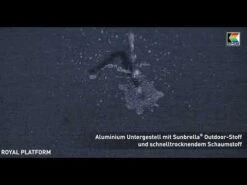 Kettler Royal Platform Loungebank Aluminium/Teak/Sunbrella Anthrazit/Sooty