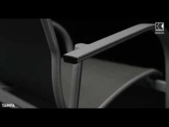 Kettler Tampa Stapelsessel Aluminium/Outdoorgewebe Silber/Anthrazit