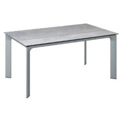 Kettler Diamond Gartentisch 160x95cm Aluminium/HPL Silber/Grau Mit Fräsung