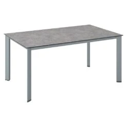 Kettler Edge Gartentisch 160x95cm Aluminium/HPL Silber/Kalksandstein