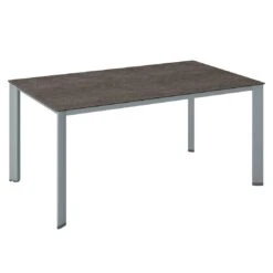 Kettler Edge Gartentisch 160x95cm Aluminium/Keramik-Glas Silber/Grau-Taupe
