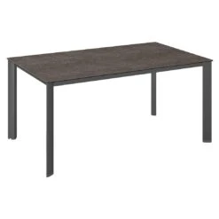Kettler Edge Gartentisch 160x95cm Aluminium/Keramik-Glas Anthrazit/Grau-Taupe
