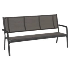 Kettler Basic Plus Gartenbank Aluminium/Textilene Anthrazit/Anthrazit