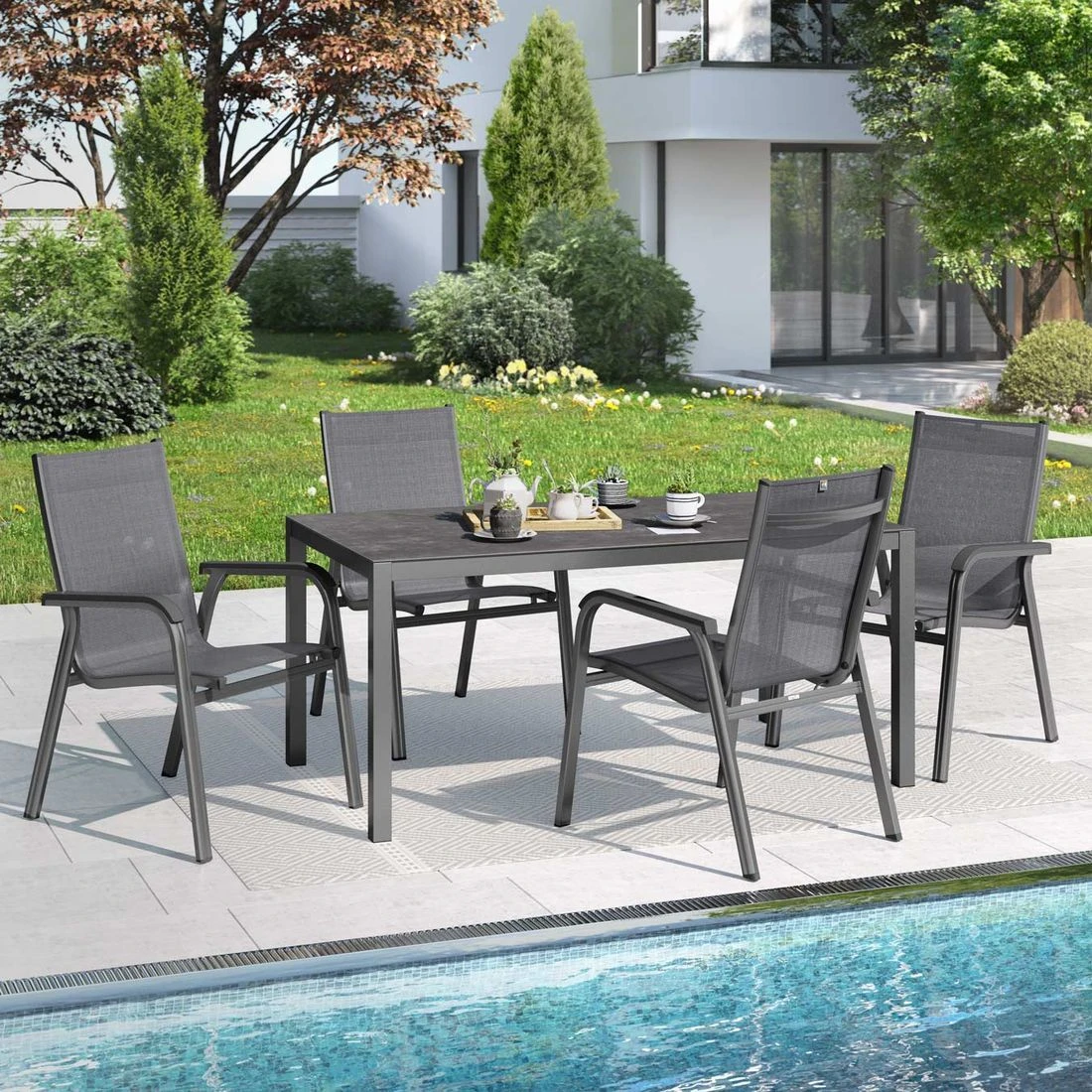 Kettler Basic Plus Gartenmöbel-Set 5-tlg.+ Tisch 160x90cm Anthrazit/Dark Grey Kettler Basic Plus Gartenmöbel-Set 5-tlg.+ Tisch 160x90cm Anthrazit/Dark Grey -Kettler kettler basic plus gartenmoebel set 5 tlg tisch 160x90cm 1487544 1