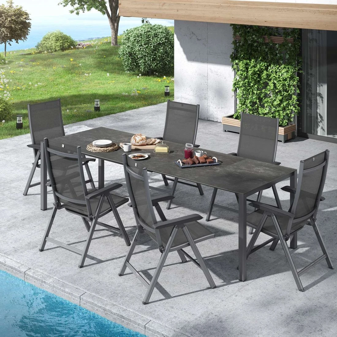 Kettler Basic Plus Gartenmöbel-Set 7-tlg.+Tisch 160/267x91cm Anthrazit Kettler Basic Plus Gartenmöbel-Set 7-tlg.+Tisch 160/267x91cm Anthrazit -Kettler kettler basic plus gartenmoebel set 7 tlg tisch 160 267x91cm 1487390 1