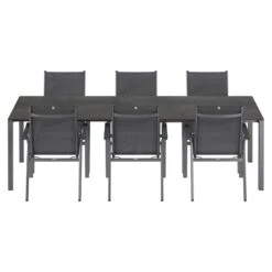 Kettler Basic Plus Gartenmöbel-Set 7-tlg.+Tisch 160/267x91cm Anthrazit/Zement 4 Kettler Basic Plus Gartenmöbel-Set 7-tlg.+Tisch 160/267x91cm Anthrazit/Zement -Kettler kettler basic plus gartenmoebel set 7 tlg tisch 160 267x91cm 1487478 5