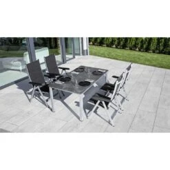 Kettler Basic Plus Gartenmöbelset 5-tlg. Mit Tisch 160x90cm Silber/Anthrazit