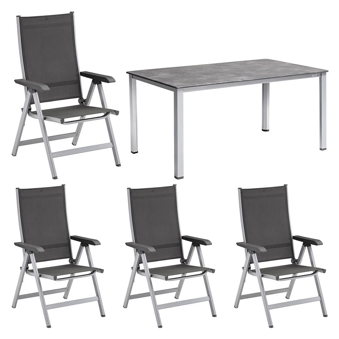 Kettler Basic Plus Gartenmöbelset 5-tlg.+Tisch 160x90cm Silber/Anthrazit Kettler Basic Plus Gartenmöbelset 5-tlg.+Tisch 160x90cm Silber/Anthrazit -Kettler kettler basic plus gartenmoebelset 5 tlg tisch 160x90cm 1482605 1