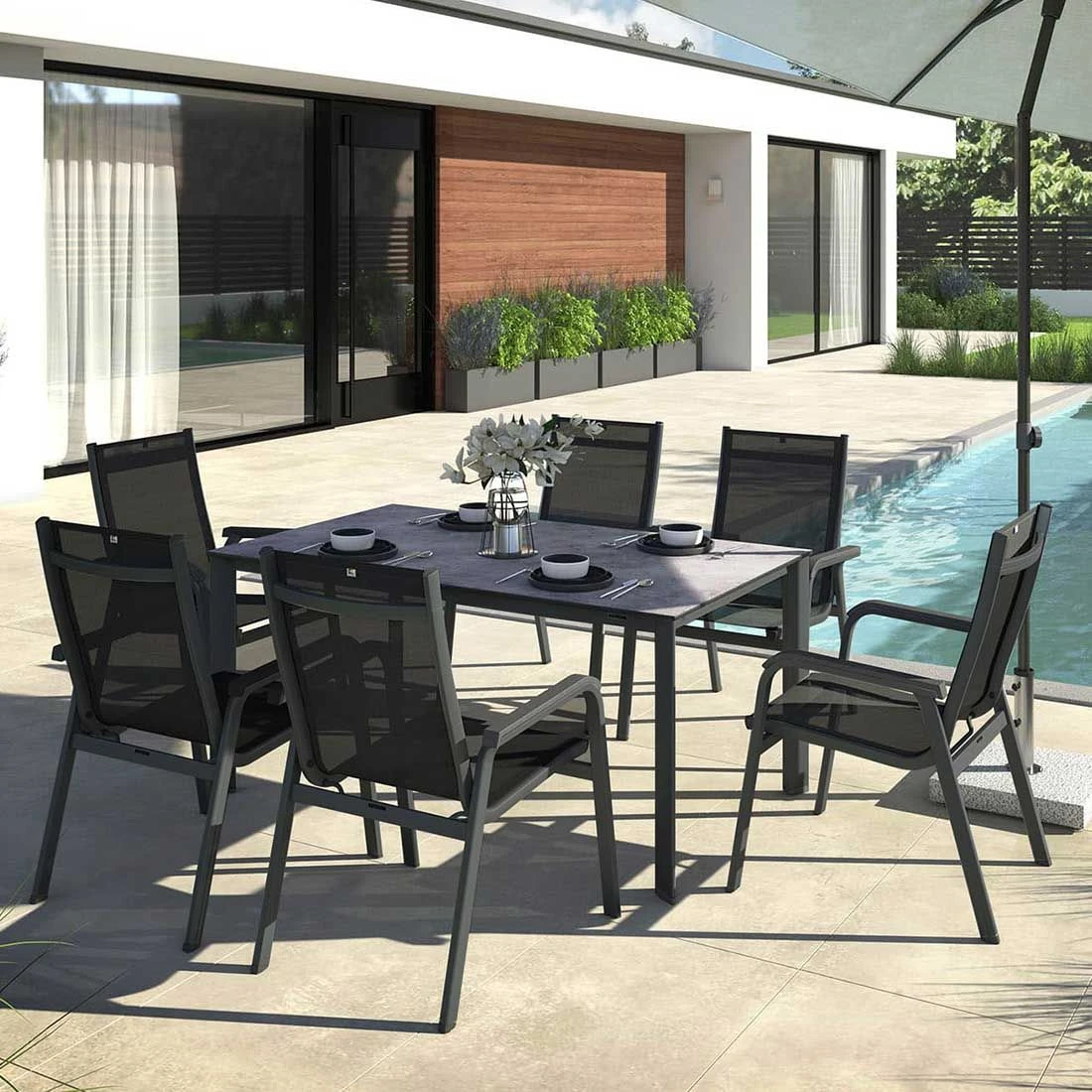 Kettler Basic Plus Gartenmöbelset 7-tlg.+Tisch 160x95cm Anthrazit Kettler Basic Plus Gartenmöbelset 7-tlg.+Tisch 160x95cm Anthrazit -Kettler kettler basic plus gartenmoebelset 7 tlg tisch 160x95cm 1482561 1