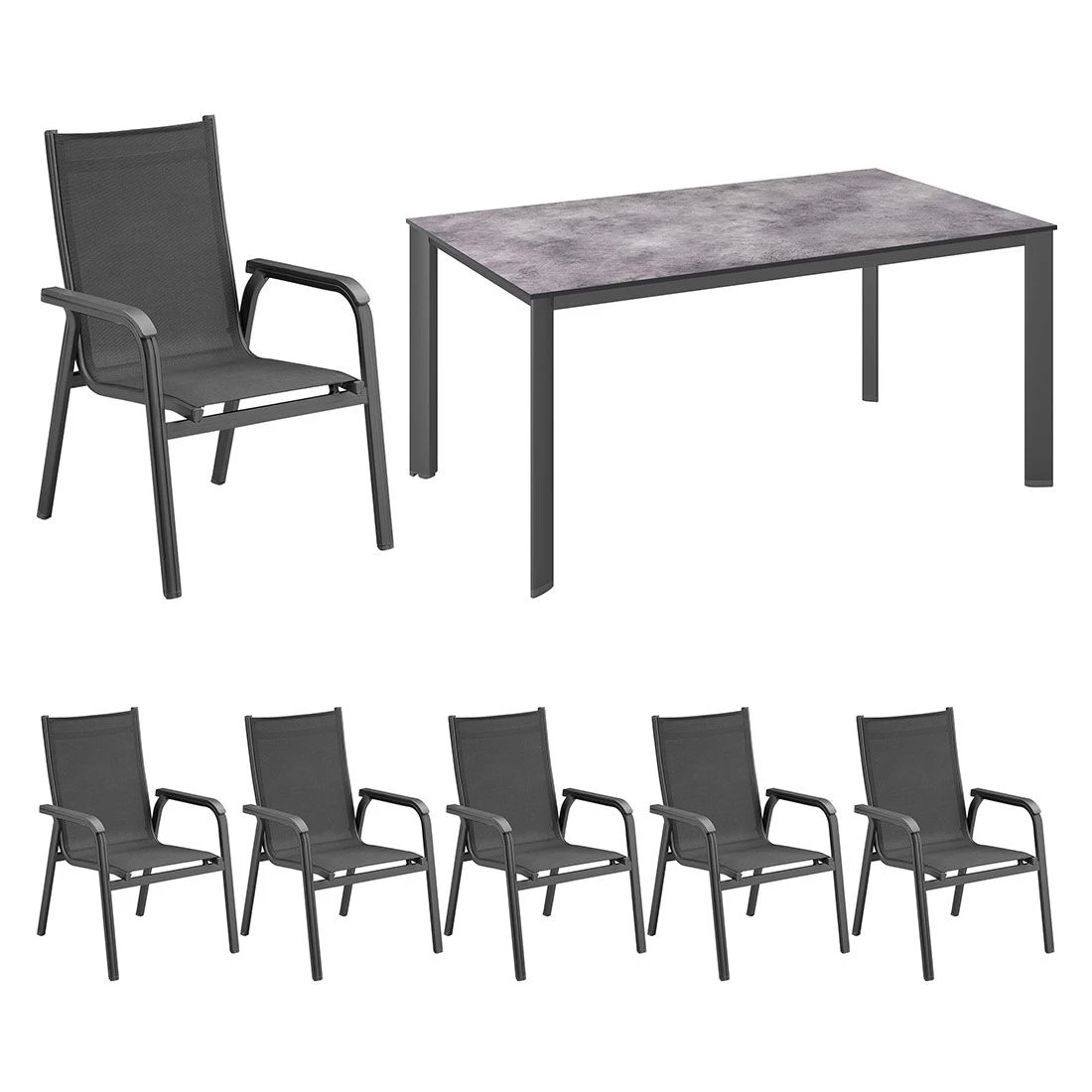 Kettler Basic Plus Gartenmöbelset 7-tlg.+Tisch 160x95cm Anthrazit Kettler Basic Plus Gartenmöbelset 7-tlg.+Tisch 160x95cm Anthrazit -Kettler kettler basic plus gartenmoebelset 7 tlg tisch 160x95cm 1482561 2