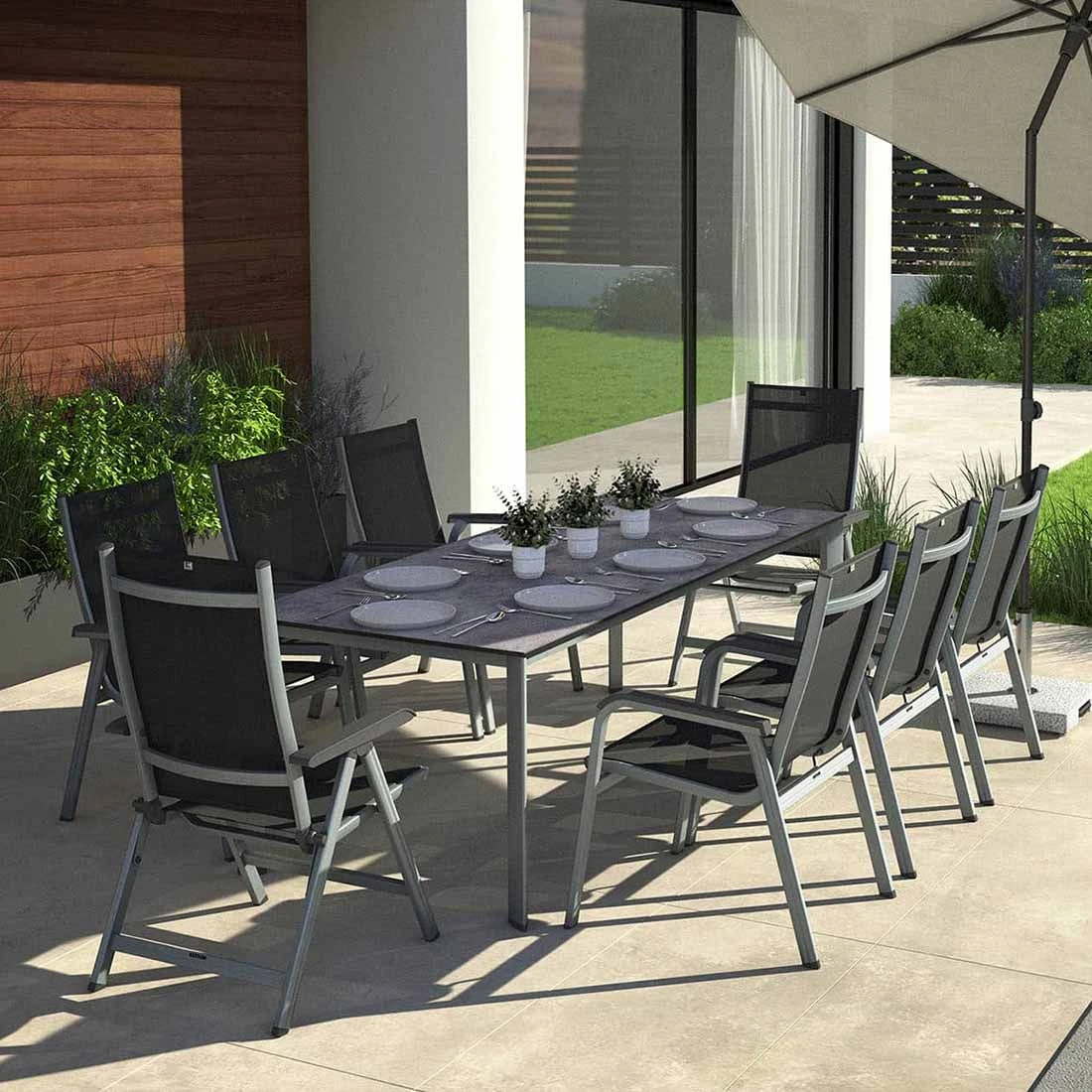 Kettler Basic Plus Gartenmöbelset 9-tlg.+Tisch 180x95cm Silber/Anthrazit Kettler Basic Plus Gartenmöbelset 9-tlg.+Tisch 180x95cm Silber/Anthrazit -Kettler kettler basic plus gartenmoebelset 9 tlg tisch 180x95cm 1482517 1