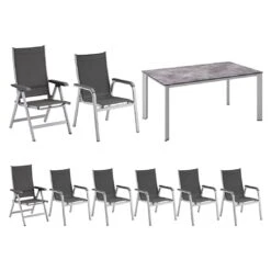 Kettler Basic Plus Gartenmöbelset 9-tlg.+Tisch 180x95cm Silber/Anthrazit 4 Kettler Basic Plus Gartenmöbelset 9-tlg.+Tisch 180x95cm Silber/Anthrazit -Kettler kettler basic plus gartenmoebelset 9 tlg tisch 180x95cm 1482517 2