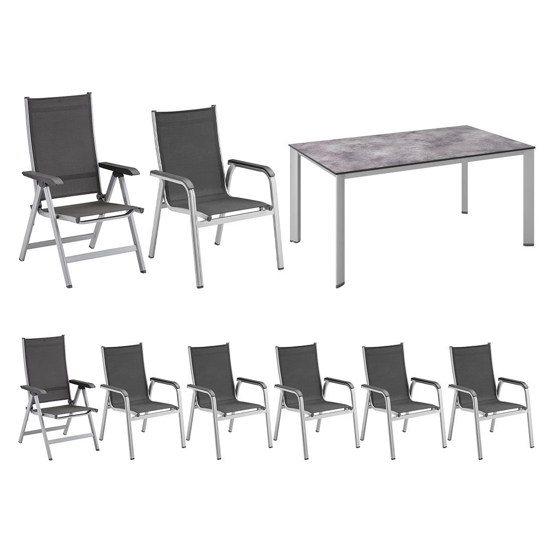 Kettler Basic Plus Gartenmöbelset 9-tlg.+Tisch 180x95cm Silber/Anthrazit Kettler Basic Plus Gartenmöbelset 9-tlg.+Tisch 180x95cm Silber/Anthrazit -Kettler kettler basic plus gartenmoebelset 9 tlg tisch 180x95cm 1482517 2