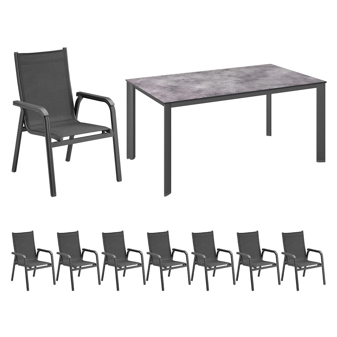 Kettler Basic Plus Gartenmöbelset 9-tlg. + Tisch 180x95cm Anthrazit Kettler Basic Plus Gartenmöbelset 9-tlg. + Tisch 180x95cm Anthrazit -Kettler kettler basic plus gartenmoebelset 9 tlg tisch 180x95cm 1482583 2