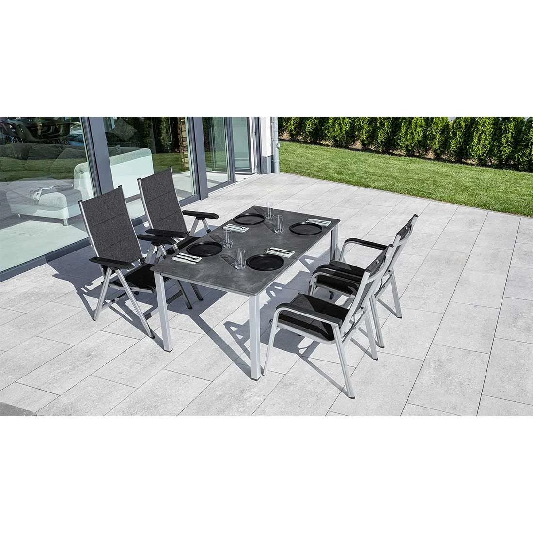 Kettler Basic Plus pad Stapelsessel Aluminium/Outdoorgewebe Silber/Anthrazit Meliert Kettler Basic Plus Pad Stapelsessel Aluminium/Outdoorgewebe Silber/Anthrazit Meliert -Kettler kettler basic plus pad stapelsessel alu outdoorgewebe 1369305 2