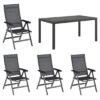 Kettler Basic+ Premium Gartenmöbelset 5-tlg.+Tisch 160x90 Cm Anthrazit/Lakritz