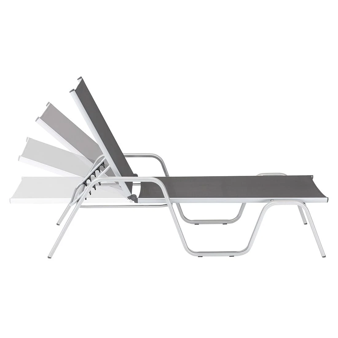 Kettler Basic Plus Gartenliege Aluminium/Textilene Silber/Anthrazit Kettler Basic Plus Gartenliege Aluminium/Textilene Silber/Anthrazit -Kettler kettler basicplus stapelliege silber anthrazit 0301214 0000 5