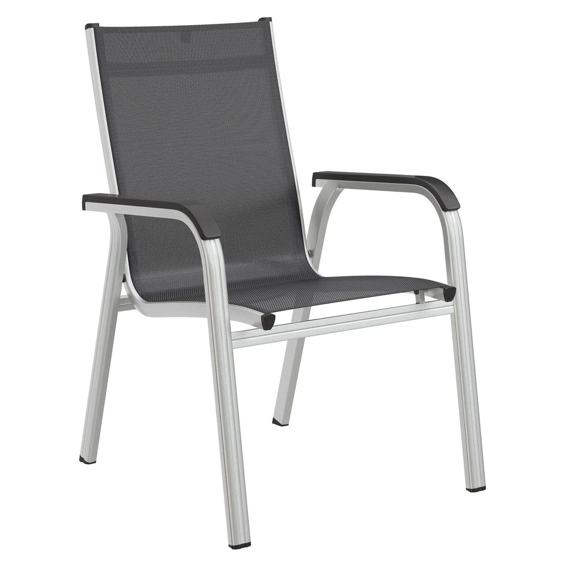 Kettler Basic Plus Stapelsessel Aluminium/Textilene Silber/Anthrazit Kettler Basic Plus Stapelsessel Aluminium/Textilene Silber/Anthrazit -Kettler kettler basicplus stapelsessel silber anthrazit 0301202 0000 1