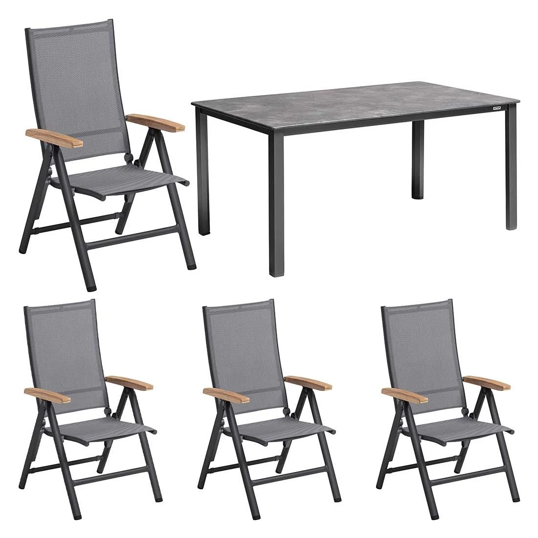 Kettler Cirrus Gartenmöbel-Set 5-tlg. mit Tisch 160x90cm Anthrazit/Anthrazit-Grau Kettler Cirrus Gartenmöbel-Set 5-tlg. Mit Tisch 160x90cm Anthrazit/Anthrazit-Grau -Kettler kettler cirrus gartenmoebel set 5 tlg mit tisch 160x90cm 1493814 1