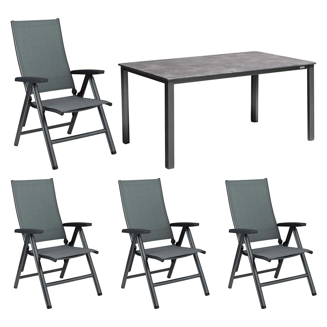 Kettler Cirrus Gartenmöbel-Set 5-tlg. + Tisch 160x90cm Anthrazit/Anthrazit-Grau Kettler Cirrus Gartenmöbel-Set 5-tlg. + Tisch 160x90cm Anthrazit/Anthrazit-Grau -Kettler kettler cirrus gartenmoebel set 5 tlg tisch 160x90cm 1493869 1