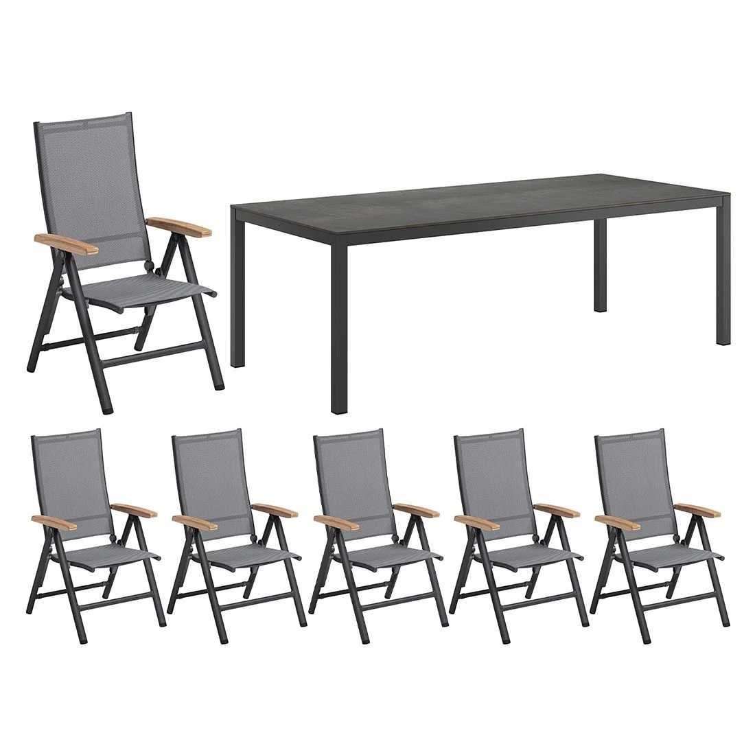 Kettler Cirrus Gartenmöbel-Set 7-tlg. mit Tisch 220x100cm Anthrazit/Anthrazit-Grau Kettler Cirrus Gartenmöbel-Set 7-tlg. Mit Tisch 220x100cm Anthrazit/Anthrazit-Grau -Kettler kettler cirrus gartenmoebel set 7 tlg mit tisch 220x100cm 1493847 1