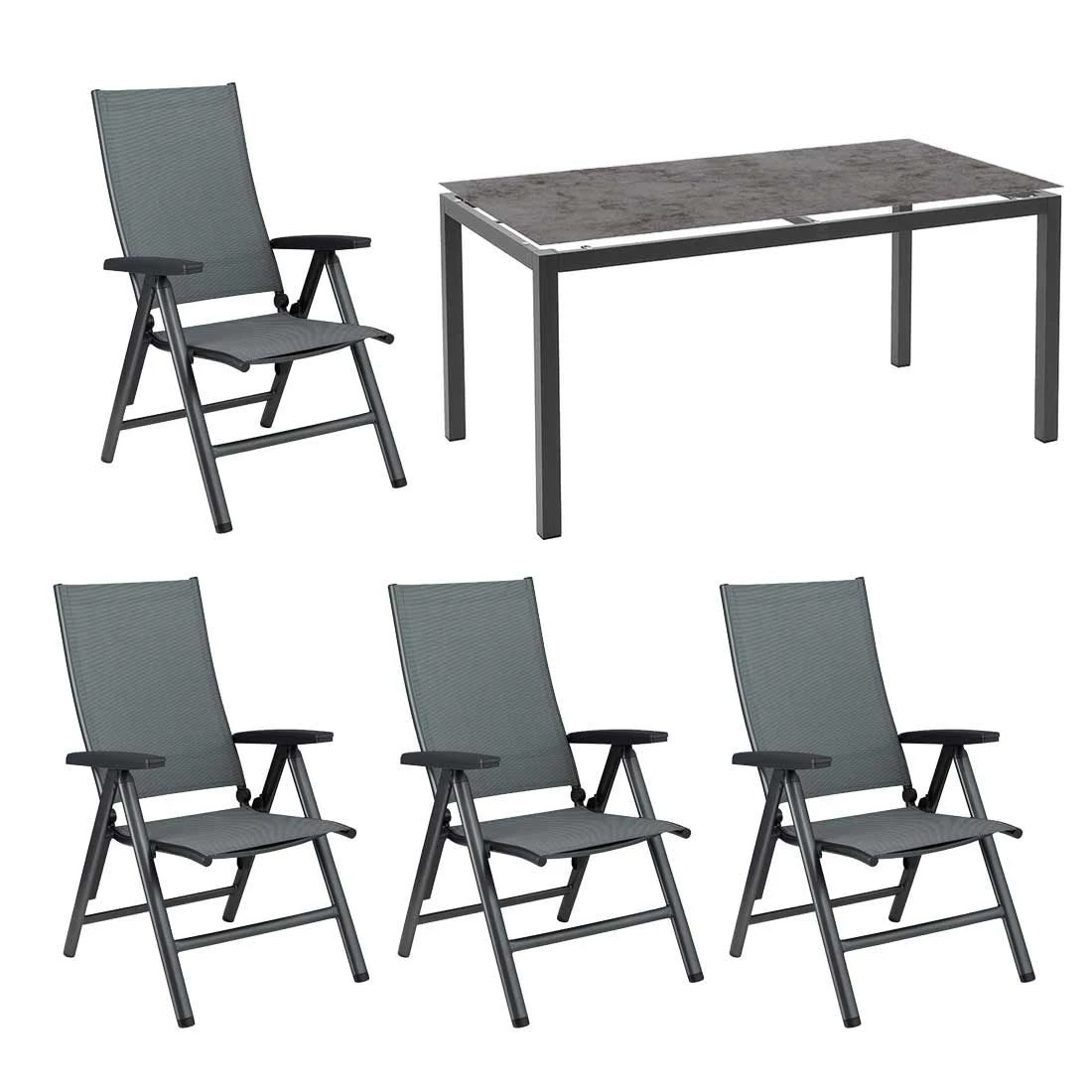 Kettler Cirrus Gartenmöbelset 5-tlg. mit Tisch 160x90cm Anthrazit/Anthrazit-Grau Kettler Cirrus Gartenmöbelset 5-tlg. Mit Tisch 160x90cm Anthrazit/Anthrazit-Grau -Kettler kettler cirrus gartenmoebelset 5 tlg mit tisch 160x90cm 1426538 1