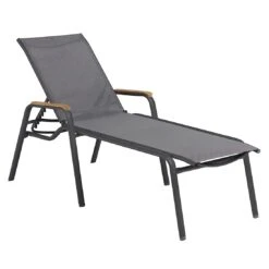 Kettler Cirrus Silver-Line Gartenliege Aluminium/Outdoorgewebe Anthrazit/Anthrazitgrau