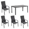 Kettler Cubic Gartenmöbelset 5-tlg. Mit Tisch 160x90 Cm Anthrazit/Coal