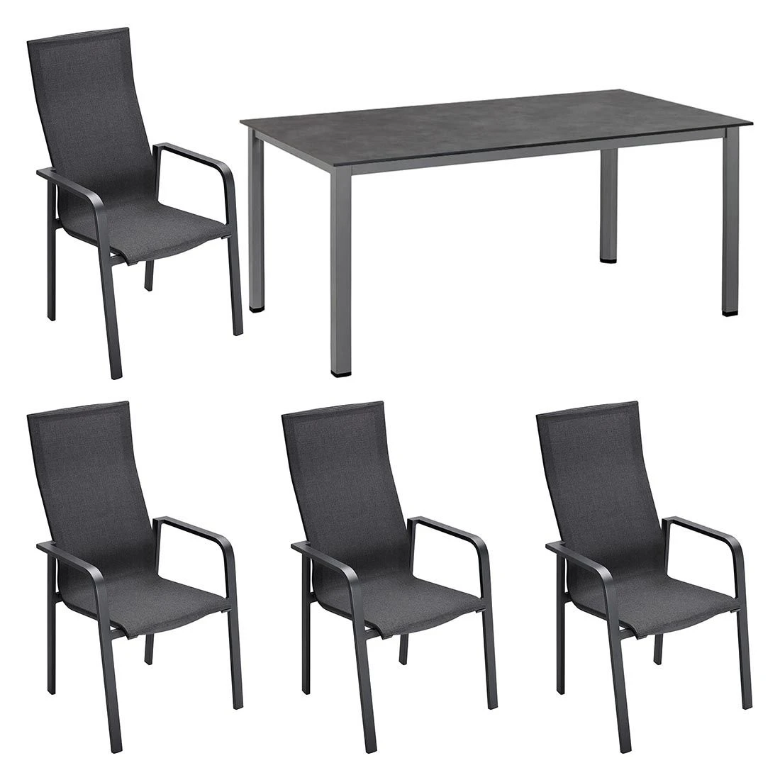 Kettler Cubic Gartenmöbelset 5-tlg. mit Tisch 160x95 cm Anthrazit/Coal Kettler Cubic Gartenmöbelset 5-tlg. Mit Tisch 160x95 Cm Anthrazit/Coal -Kettler kettler cubic gartenmoebelset 5 tlg mit tisch 160x95 cm 1441762 1