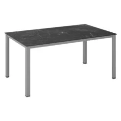 Kettler Cubic Gartentisch 160x95 Cm Aluminium/HPL Silber/Marmor Grau