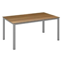 Kettler Cubic Gartentisch 160x95 Cm Aluminium/HPL Silber/Teak