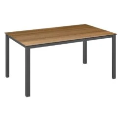 Kettler Cubic Gartentisch 160x95 Cm Aluminium/HPL Anthrazit/Teak-Optik Mit Fräsung