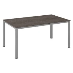 Kettler Cubic Gartentisch 160x95 Cm Aluminium/Keramik-Glas Silber/Grau-Taupe