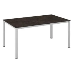 Kettler Cubic Gartentisch 180x95cm Aluminium/Keramik-Glas Silber/Anthrazit