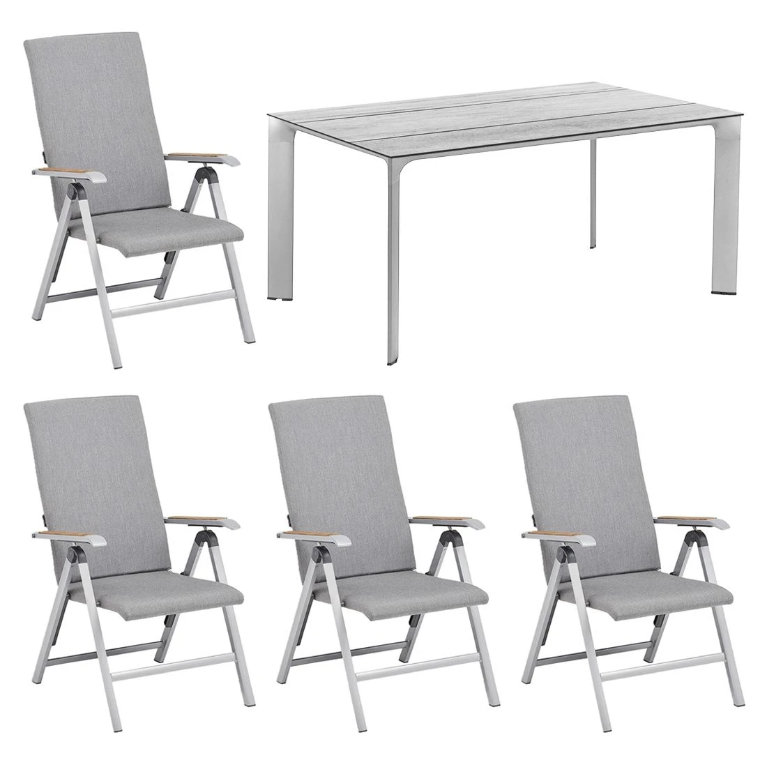 Kettler Diamond Gartenmöbel-Set 5-tlg. Tisch 160x95cm Silber/Flanelle Kettler Diamond Gartenmöbel-Set 5-tlg. Tisch 160x95cm Silber/Flanelle -Kettler kettler diamond gartenmoebel set 5 tlg aluminium sunbrella 1485157 2