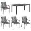 Kettler Diamond Gartenmöbelset 5-tlg. Mit Tisch 160x90 Cm Anthrazit/Charcoal