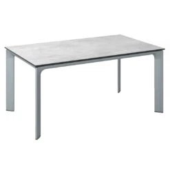 Kettler 10 Kettler Diamond Gartentisch 140x70cm Aluminium/HPL Silber/Grau