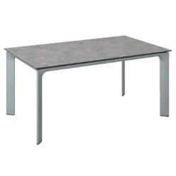 Kettler Diamond Gartentisch 220x95cm Aluminium/HPL Silber/Kalksandstein
