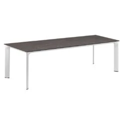 Kettler Diamond Gartentisch 220x95cm Aluminium/Keramik-Glas Silber/Anthrazit