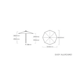 Kettler Easy Allround LED Stockschirm Ø300cm Aluminium/Polyester Silber/Hellgrau Meliert 4 Kettler Easy Allround LED Stockschirm Ø300cm Aluminium/Polyester Silber/Hellgrau Meliert -Kettler kettler easy allround led stockschirm o300cm alu polyester silber hellgrau meliert 1306748 4