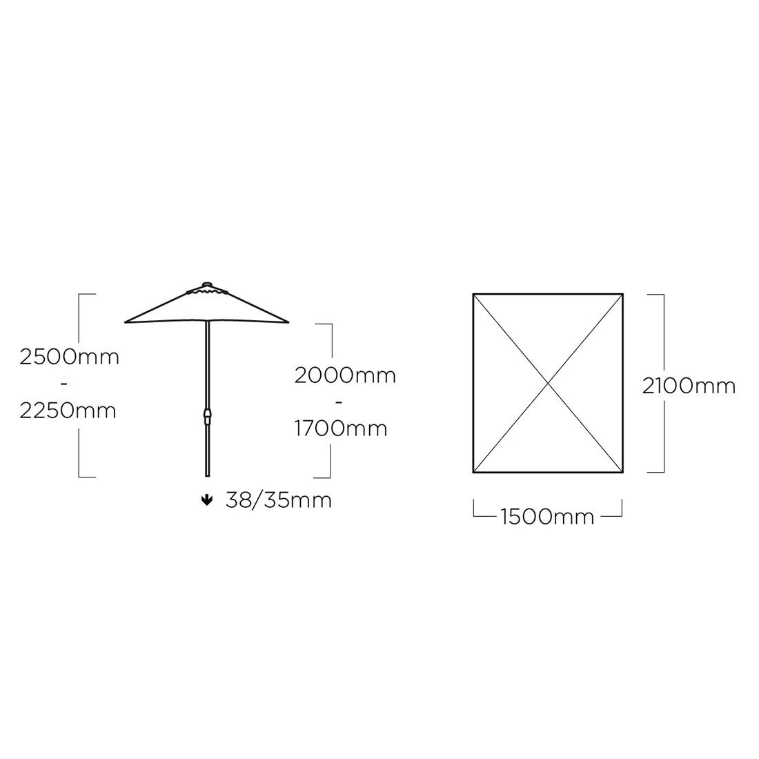 Kettler Easy Push Mittelstockschirm 210x150cm inkl. Ständer Silber/Charcoal Kettler Easy Push Mittelstockschirm 210x150cm Inkl. Ständer Silber/Charcoal -Kettler kettler easy push mittelstockschirm 210x150cm inkl staender 1477996 7