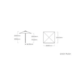 Kettler Easy Push Stockschirm 200x200cm Aluminium/Polyester Anthrazit/Hellgrau Meliert -Kettler kettler easy push stockschirm 200x200cm aluminium polyeste anthrazit hellgrau meliert 1306418 5